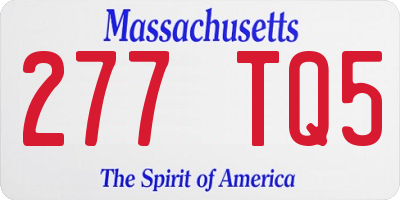 MA license plate 277TQ5