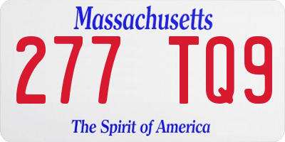 MA license plate 277TQ9