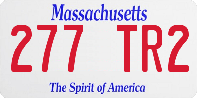 MA license plate 277TR2