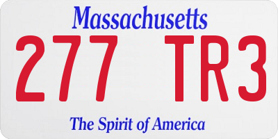 MA license plate 277TR3