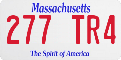 MA license plate 277TR4