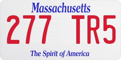 MA license plate 277TR5