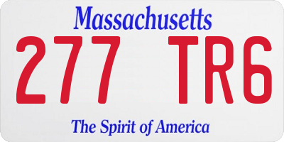 MA license plate 277TR6