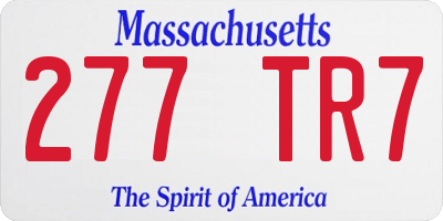 MA license plate 277TR7