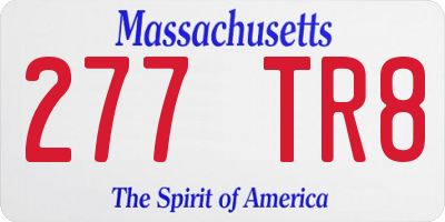 MA license plate 277TR8