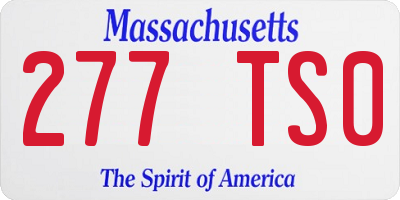 MA license plate 277TS0