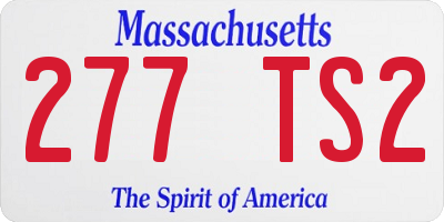 MA license plate 277TS2