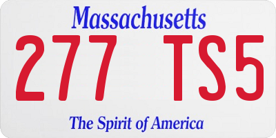 MA license plate 277TS5