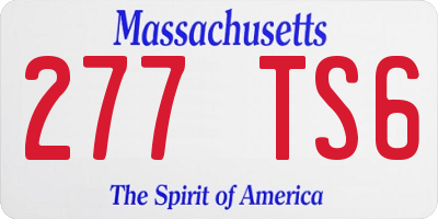 MA license plate 277TS6