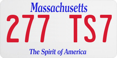 MA license plate 277TS7