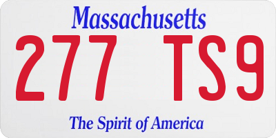 MA license plate 277TS9