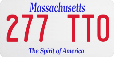 MA license plate 277TT0