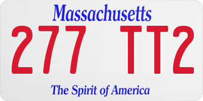 MA license plate 277TT2