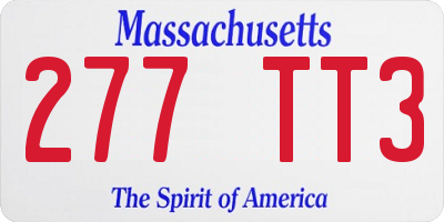 MA license plate 277TT3
