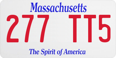 MA license plate 277TT5