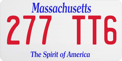 MA license plate 277TT6