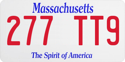 MA license plate 277TT9