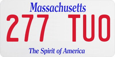 MA license plate 277TU0