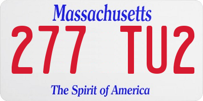 MA license plate 277TU2