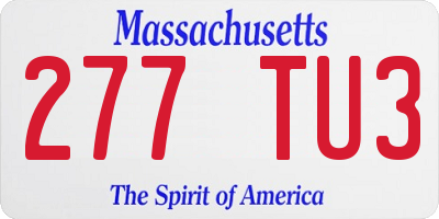 MA license plate 277TU3