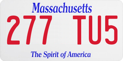 MA license plate 277TU5