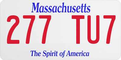 MA license plate 277TU7
