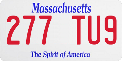 MA license plate 277TU9