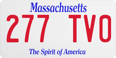 MA license plate 277TV0