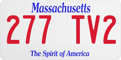 MA license plate 277TV2