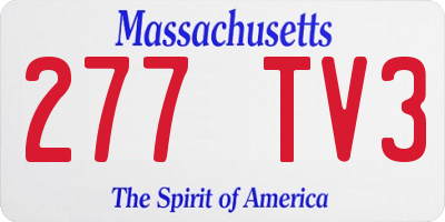MA license plate 277TV3