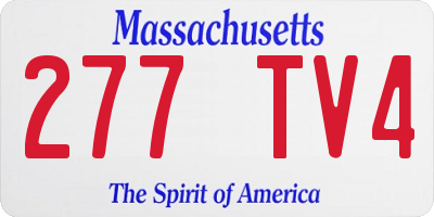 MA license plate 277TV4