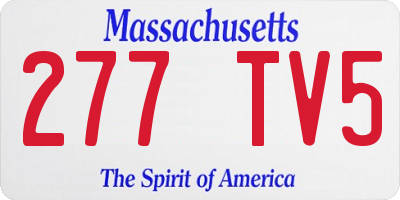 MA license plate 277TV5
