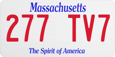 MA license plate 277TV7