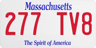 MA license plate 277TV8