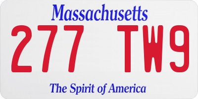 MA license plate 277TW9
