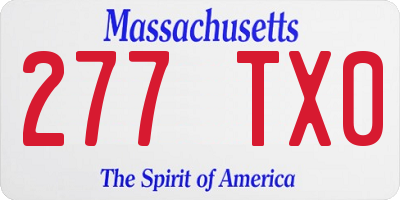 MA license plate 277TX0
