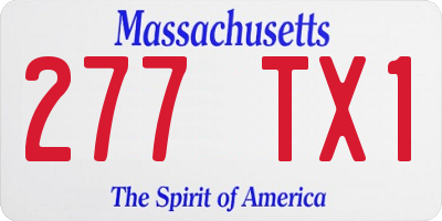 MA license plate 277TX1