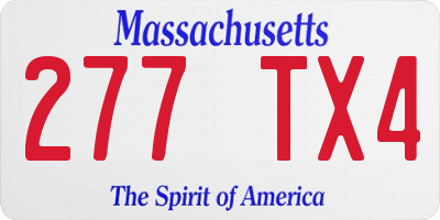 MA license plate 277TX4