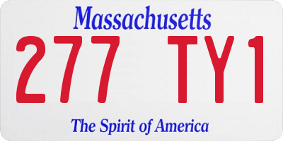 MA license plate 277TY1