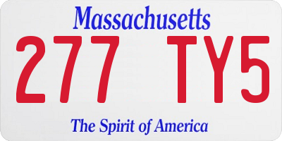 MA license plate 277TY5
