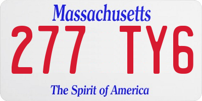 MA license plate 277TY6