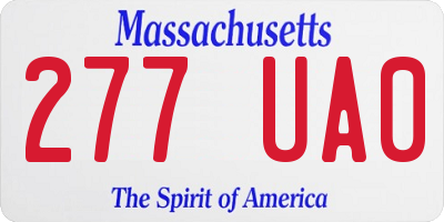 MA license plate 277UA0