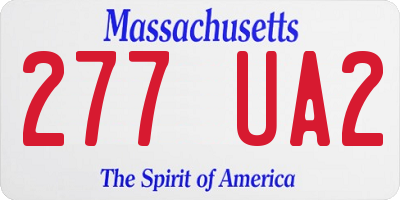 MA license plate 277UA2