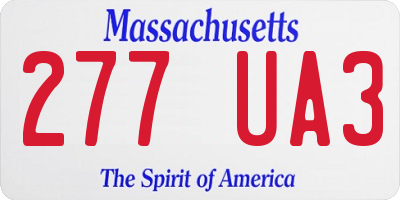 MA license plate 277UA3