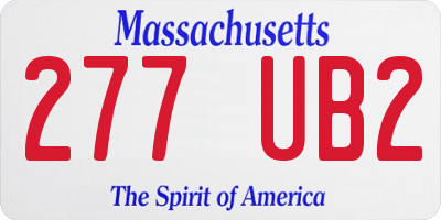 MA license plate 277UB2