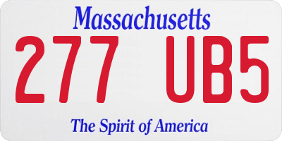 MA license plate 277UB5