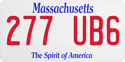 MA license plate 277UB6
