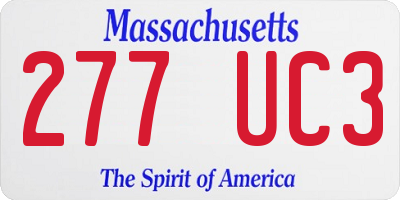 MA license plate 277UC3