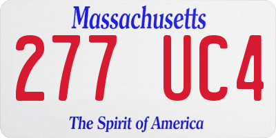 MA license plate 277UC4