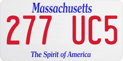 MA license plate 277UC5